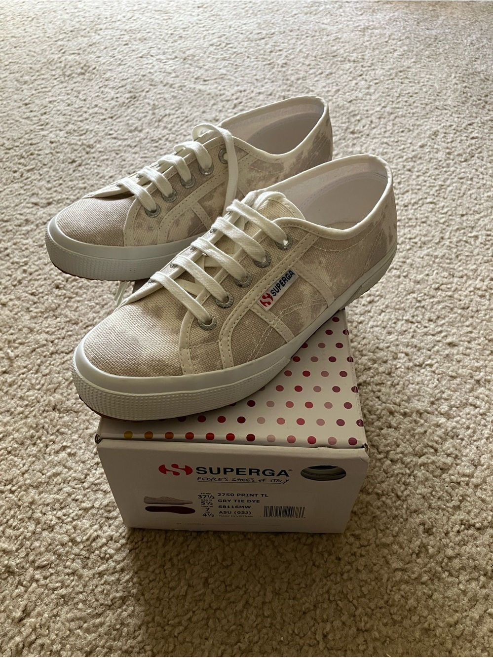 Superga Grey Tie Dye 2750 Canvas Sneakers